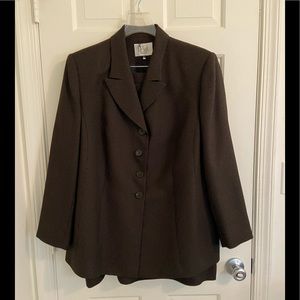 Le Suit Brown with Black Check Jacket and Skirt